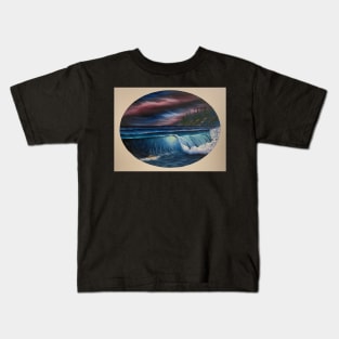 Oval Night Seascape Kids T-Shirt